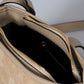VERA Leather Top Handle Bag - Taupe