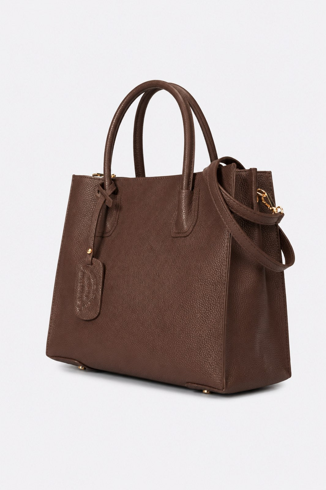 VANDA Leather Top Handle Bag - Brown