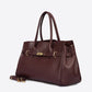 NATASHA Leather Top Handle Bag - Bordo