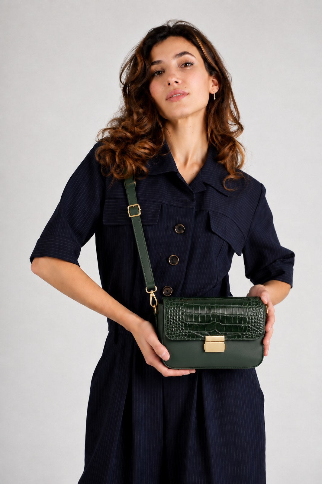 JUNO Leather Crossbody Bag - Green