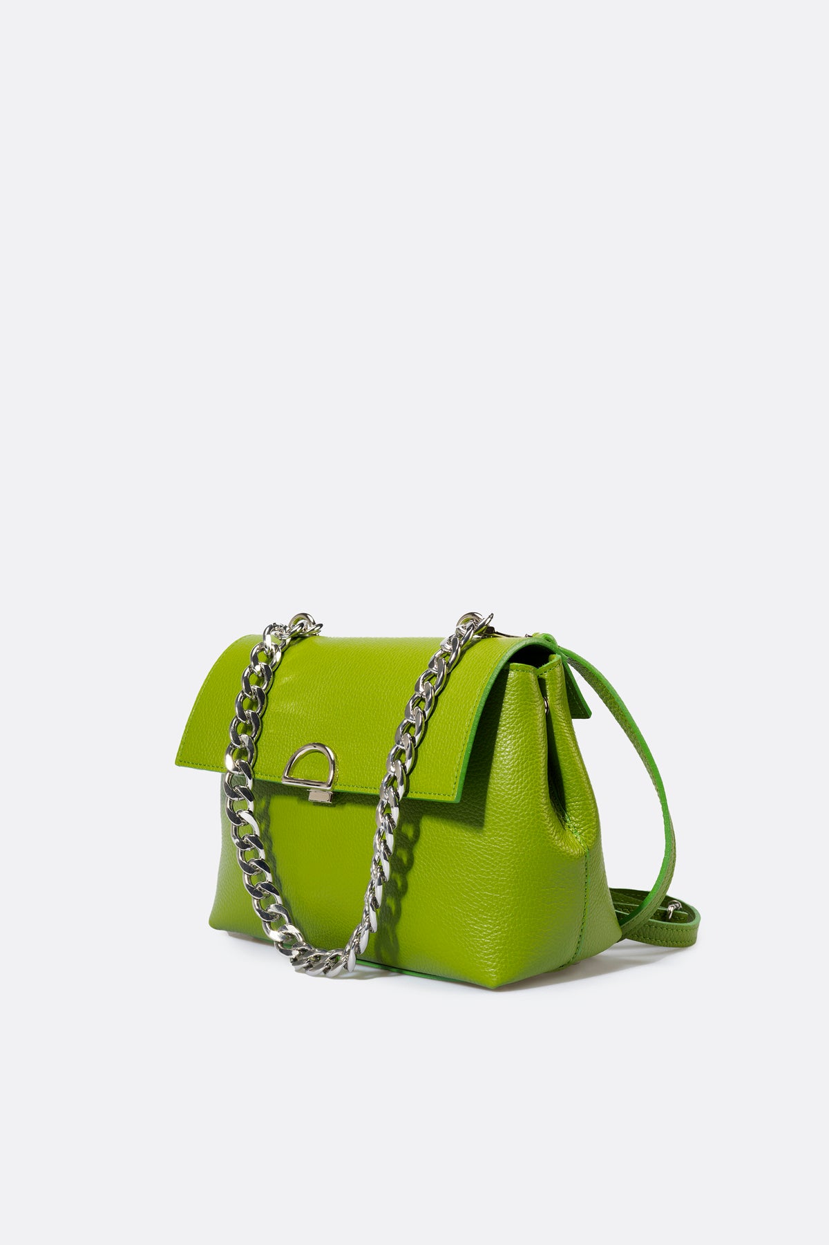 FANIA Leather Shoulder Bag - Aloe