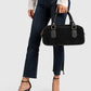 TIANNA Leather Top Handle Bag - Black