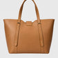 RAINA Leather Top Handle Bag - Cognac