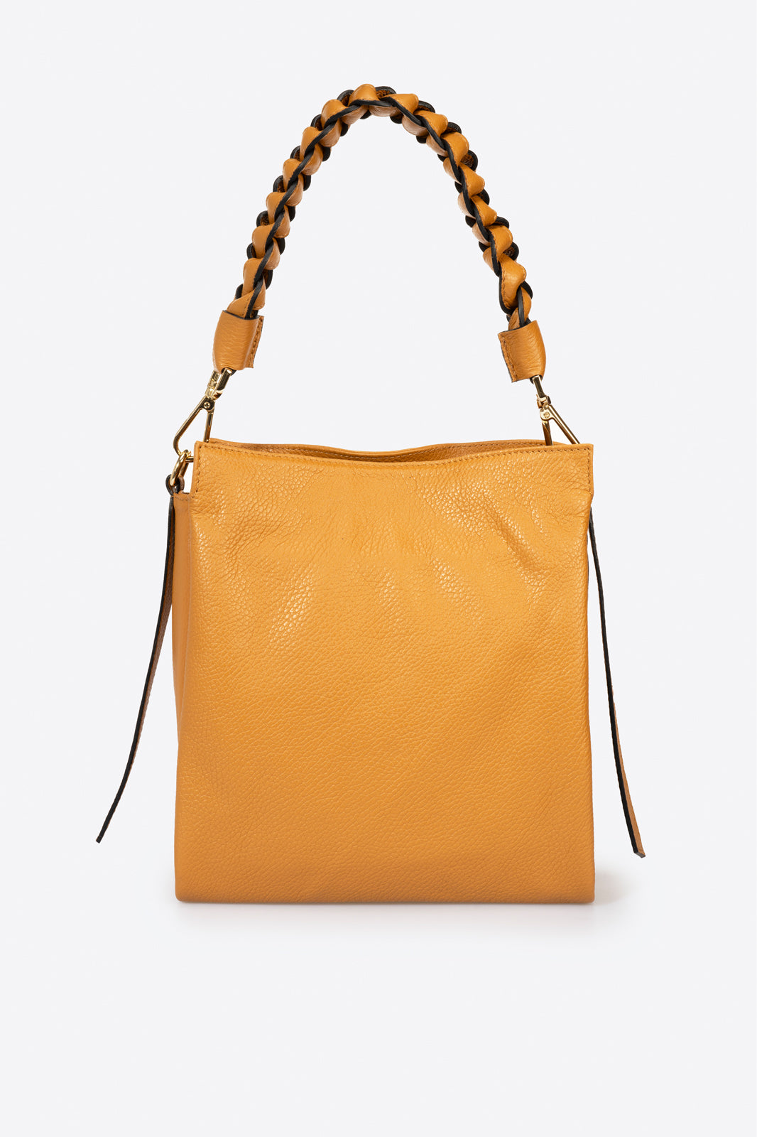Leather Top Handle Bag 8007 - Cognac