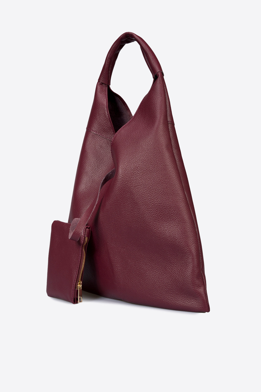 ZELDA Leather Top Handle Bag - Bordo