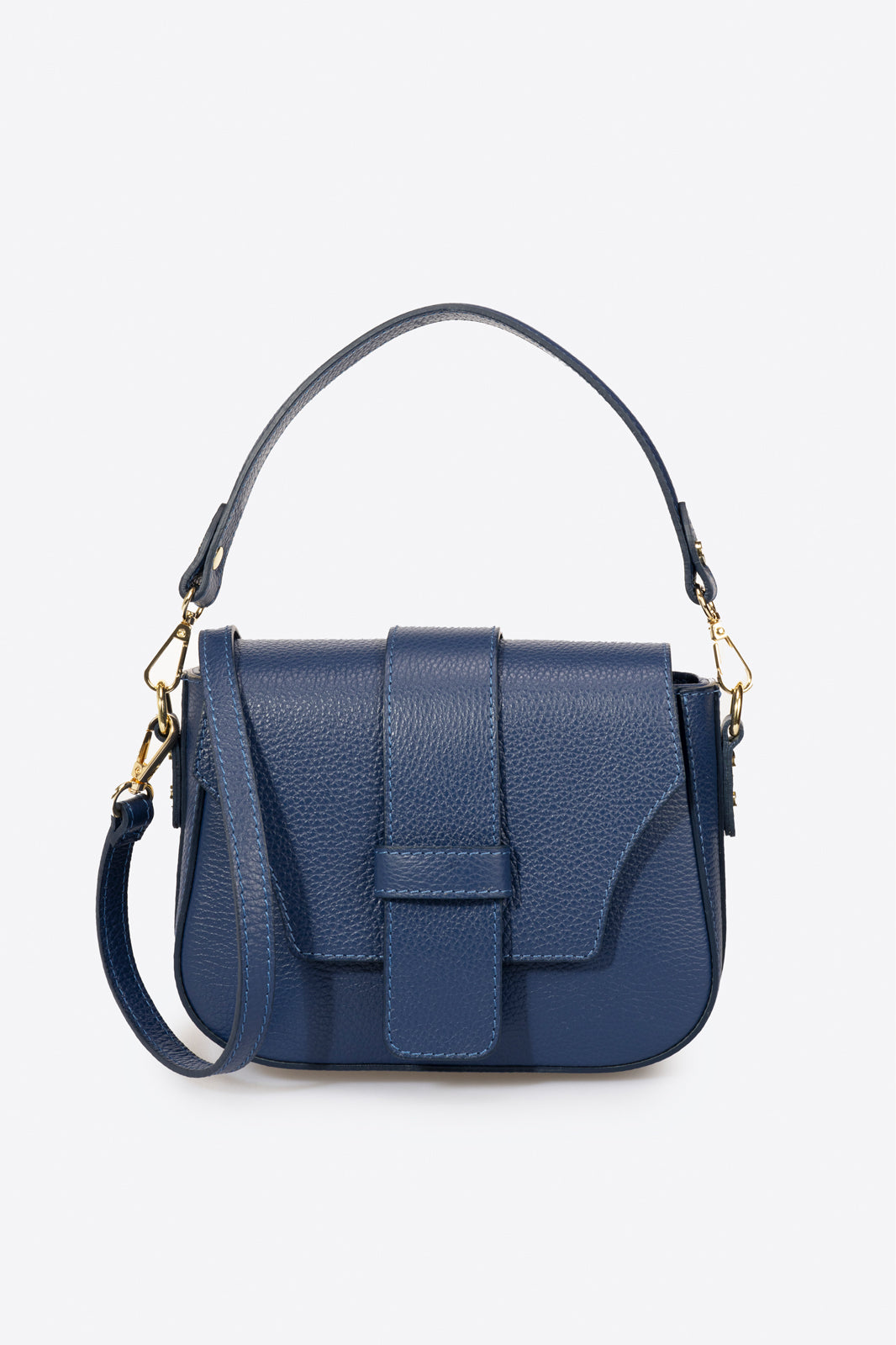 Leather Top Handle Bag 4019 - Blue