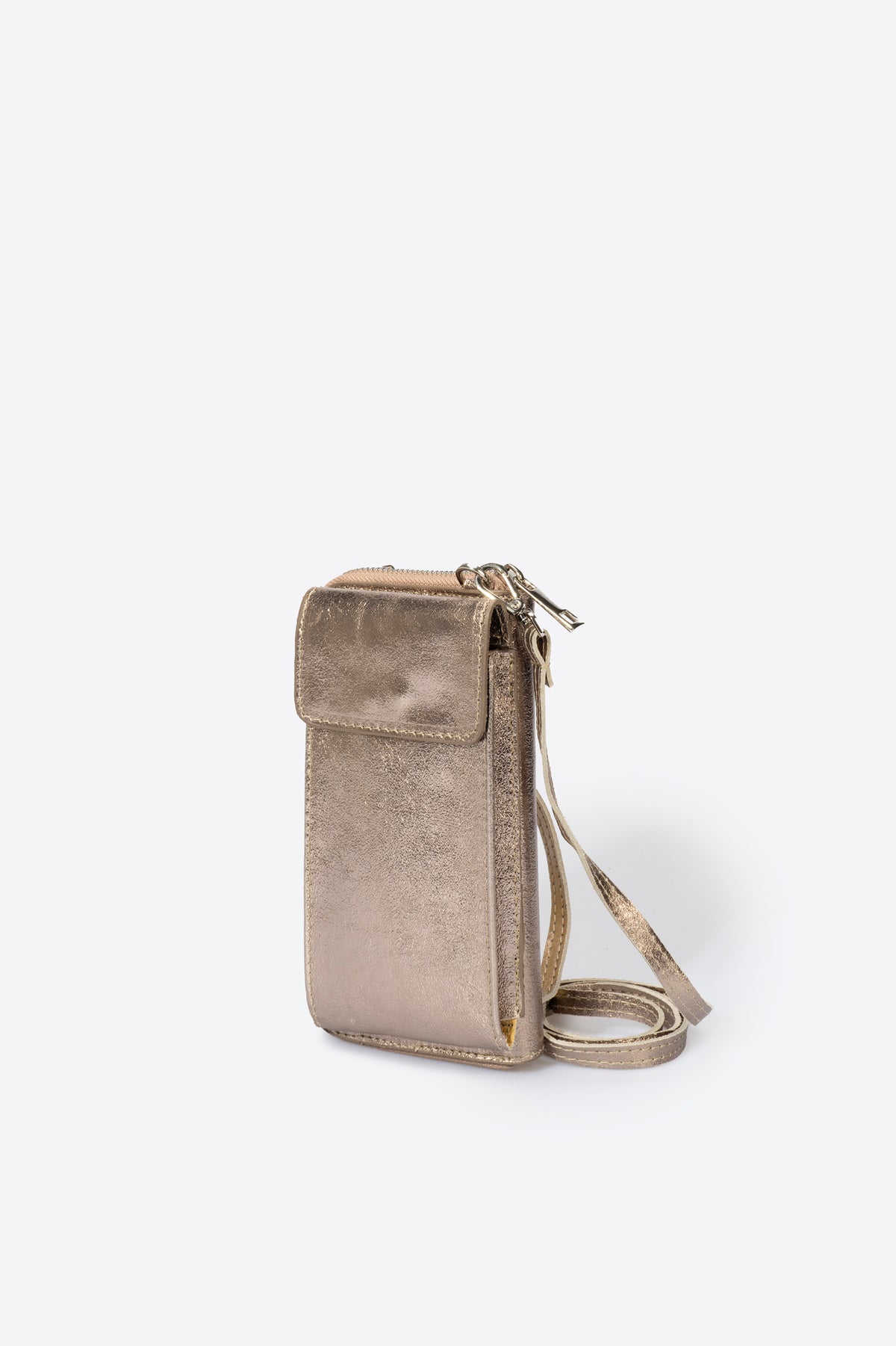 MAVIS Leather Crossbody Bag - Platino