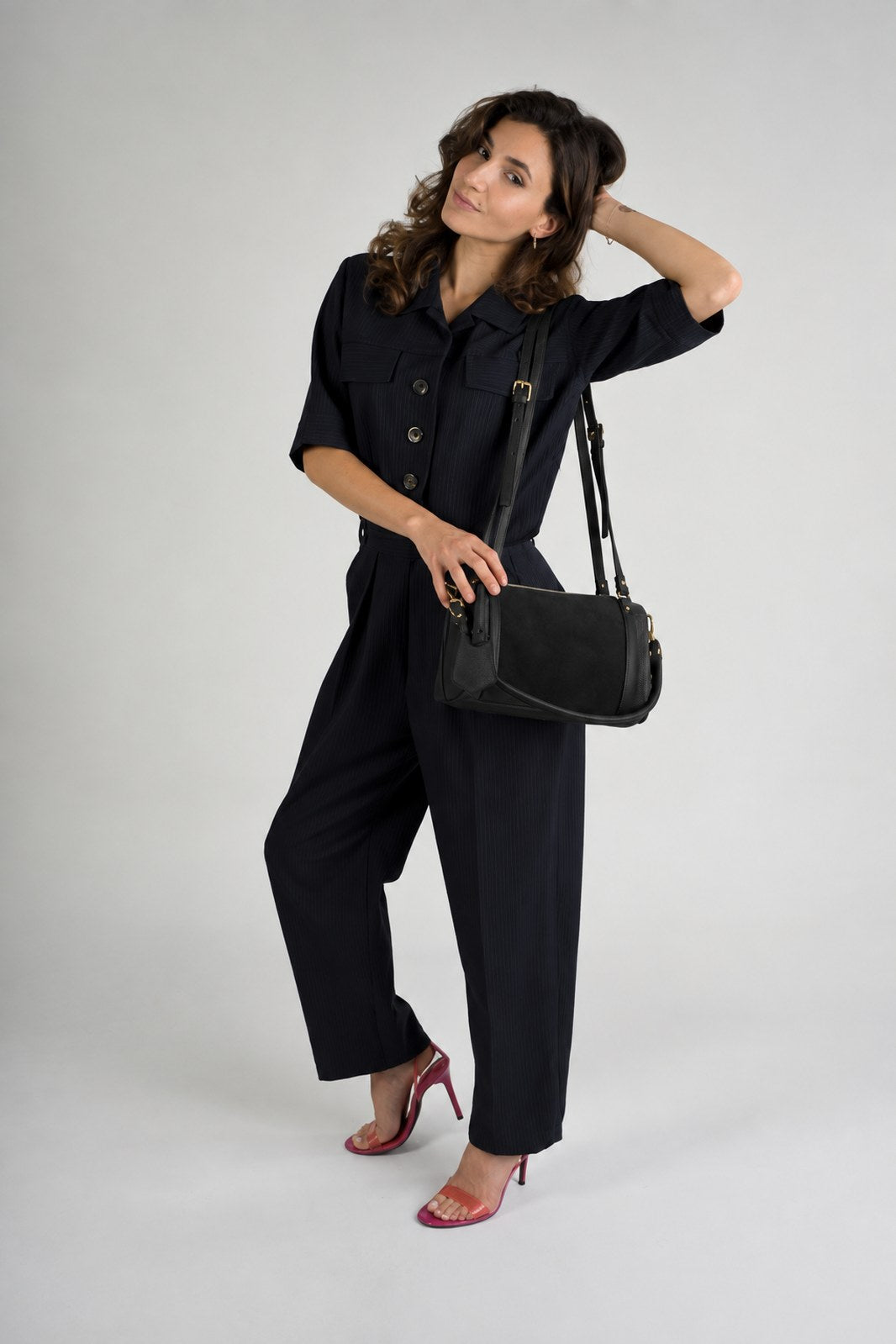 NOOR Leather Bowling Bag - Black