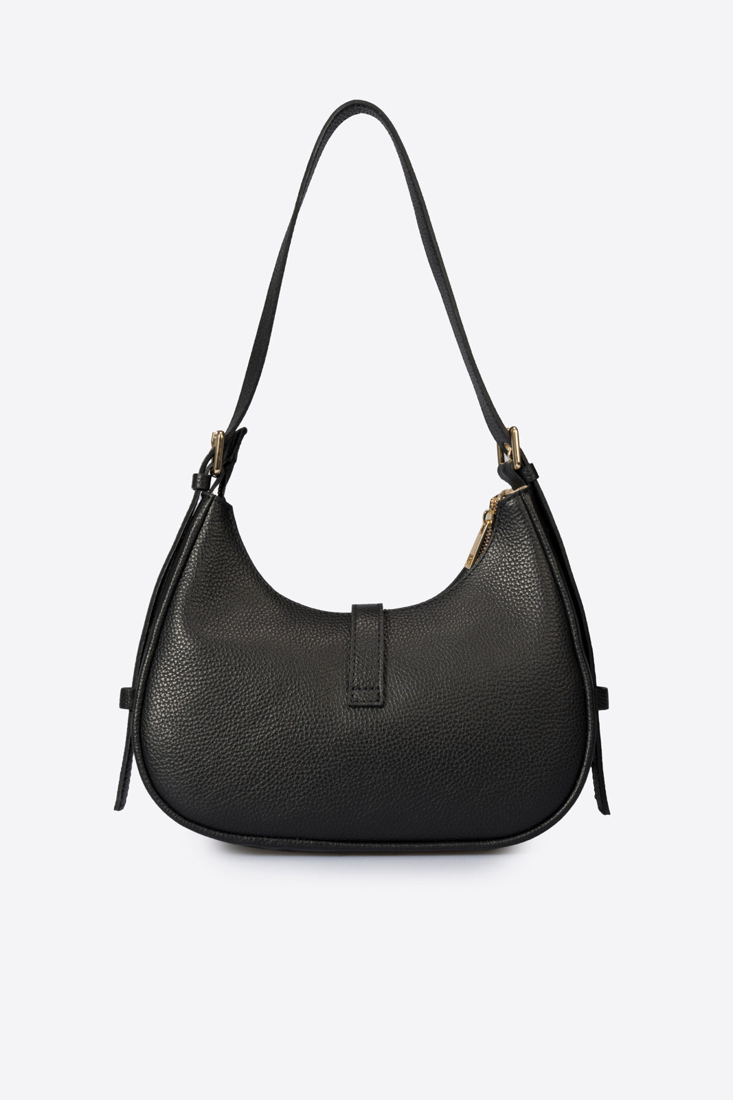 PORZIA Leather Top Handle Bag - Black