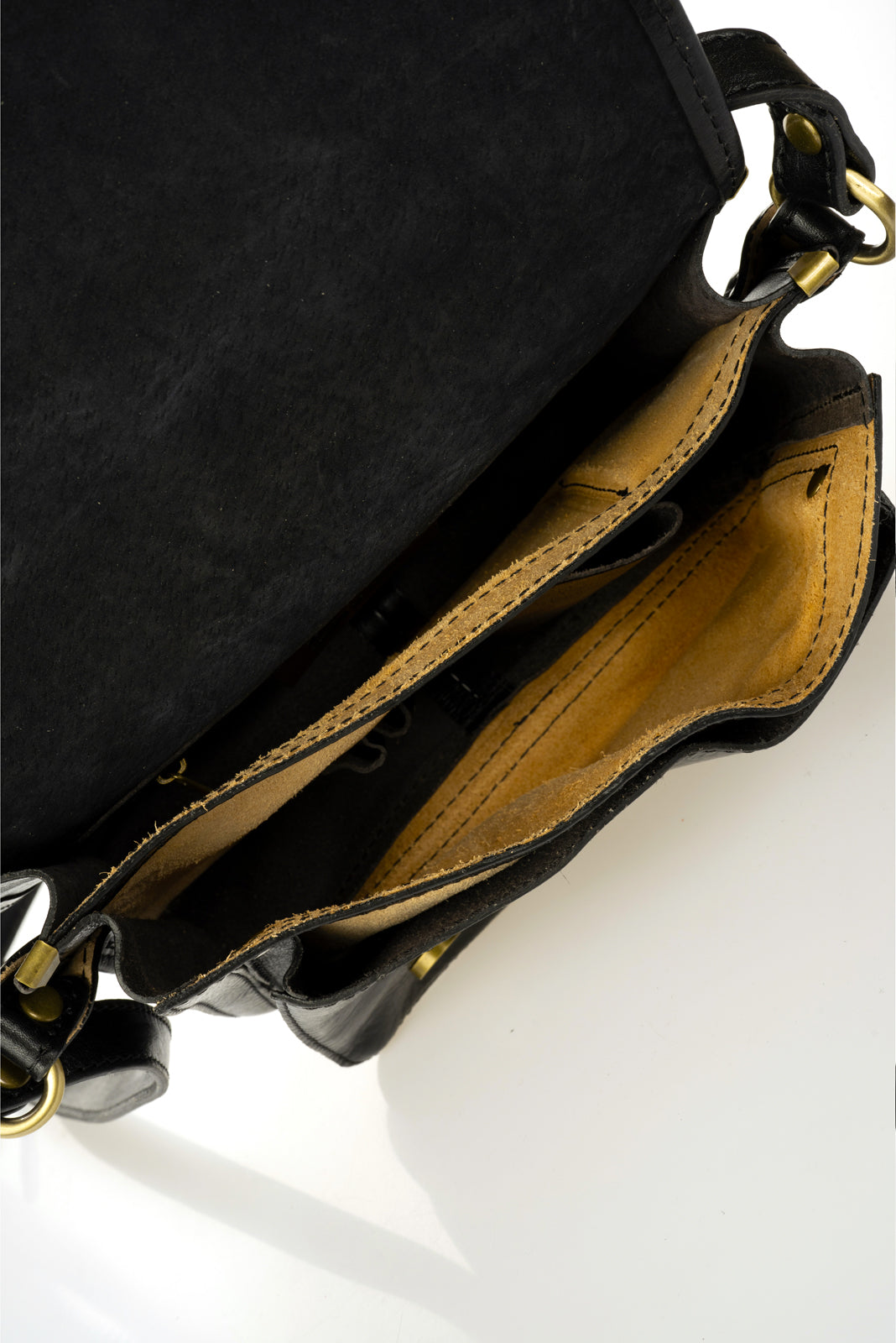Leather Top Handle Bag 8037 - Black