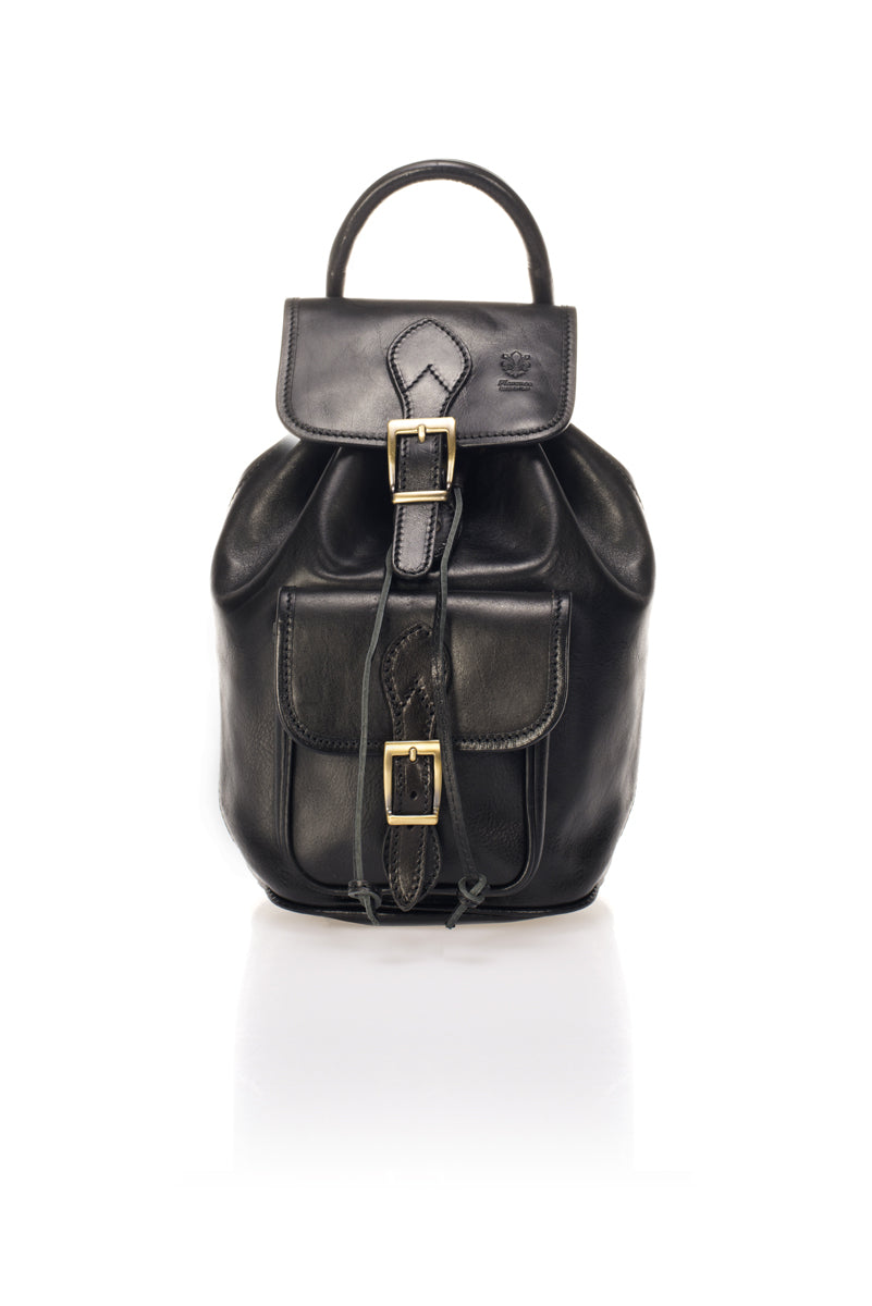 Leather Backpack 1022 - Black