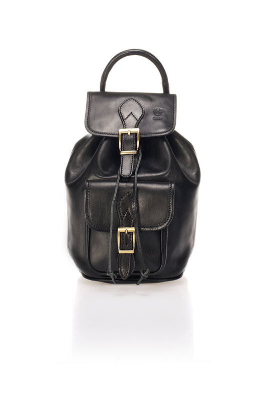 Leather Backpack 1022 - Black