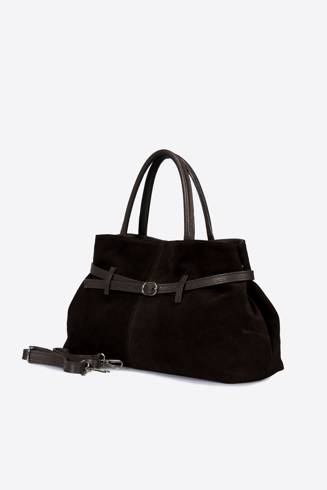 GENEVA Leather Top Handle Bag - Testa di Moro