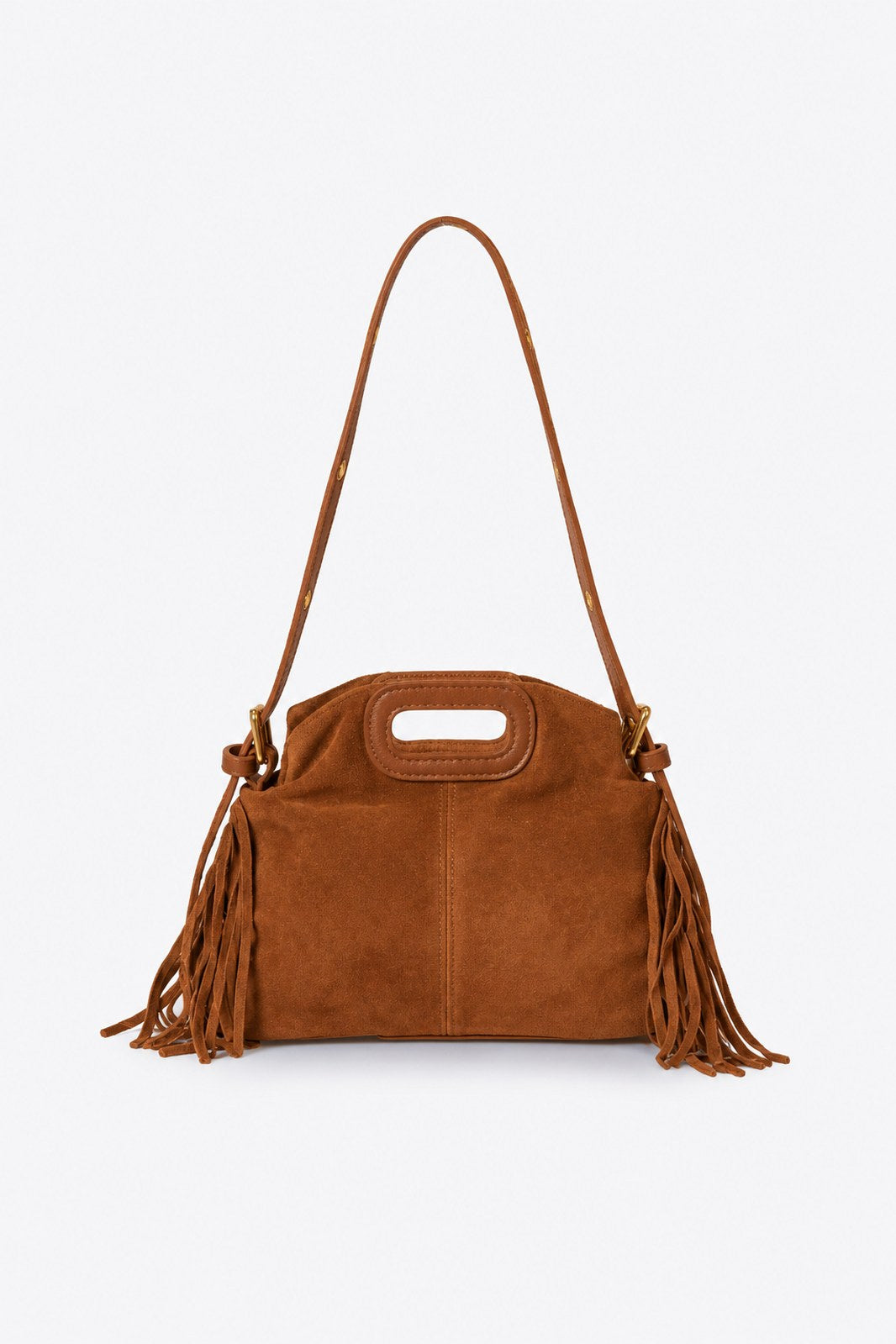 CINZIA Leather Top Handle Bag - Cognac