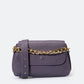 Leather Top Handle Bag 9647 - Purple