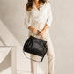 HELEN Leather Shoulder Bag - Black