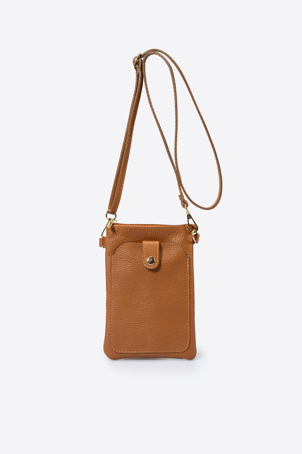 Leather Crossbody Bag 1185 - Cuoio