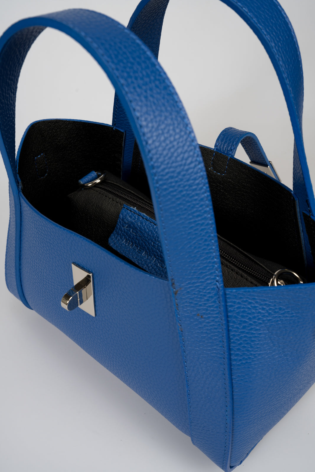GAIA Leather Top Handle Bag - Blue