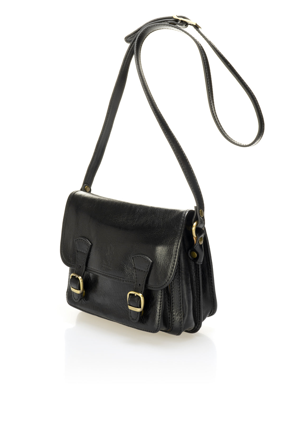 Leather Top Handle Bag 8037 - Black
