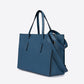 JENNA Leather Top Handle Bag - Blue