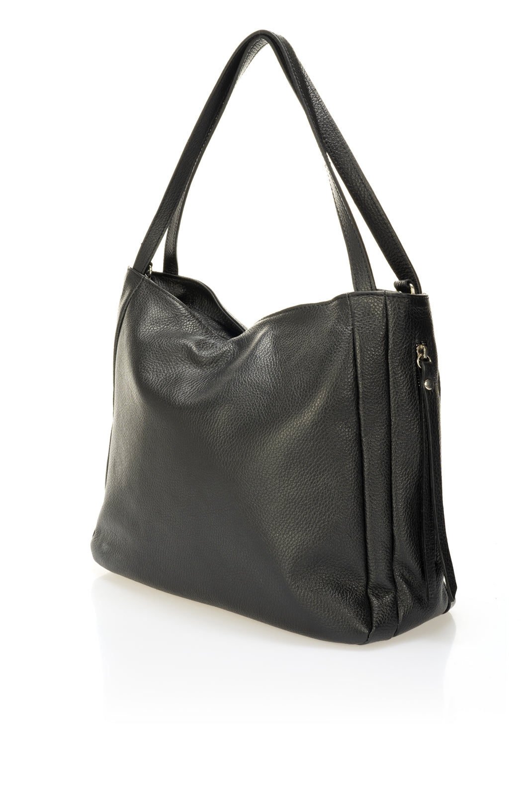 Leather Shoulder Bag 3642 - Nero