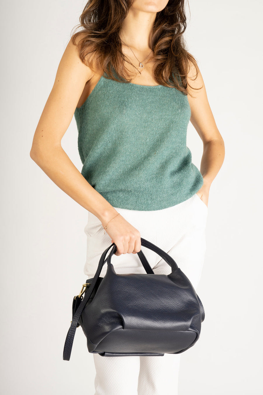 MAYA Borsa a mano in pelle - Blu