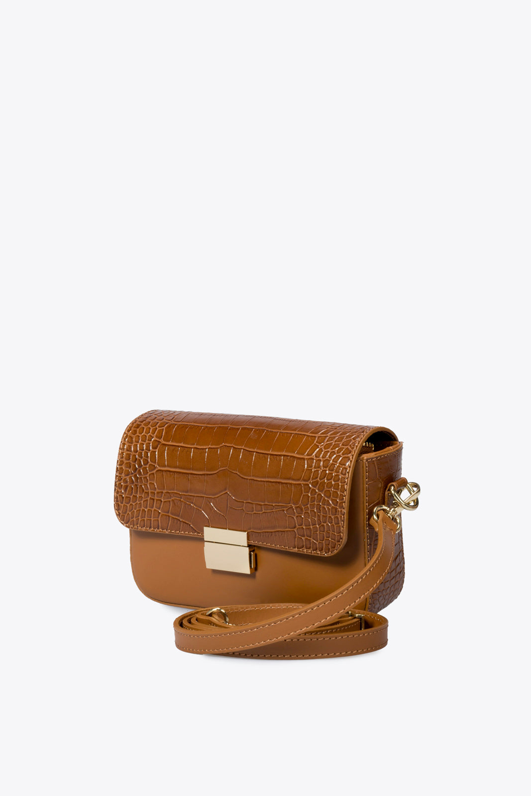 JUNO Leather Crossbody Bag - Cuoio