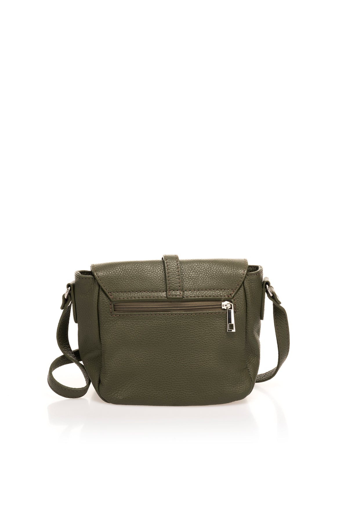 Leather Shoulder Bag 7118 - Olive