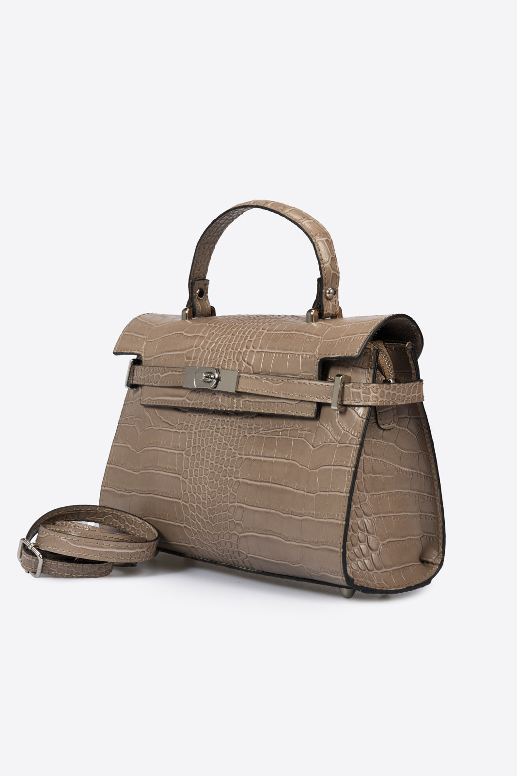 LEA Leather Top Handle Bag - Fango