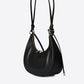 LUNA Leather Top Handle Bag - Black