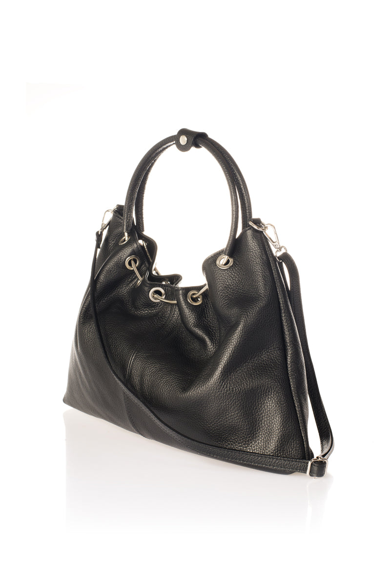 Leather Backpack 1018 - Black