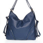 Leather Top Handle Bag 5456 - Navy