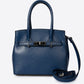 GRETA Leather Top Handle Bag - Blue