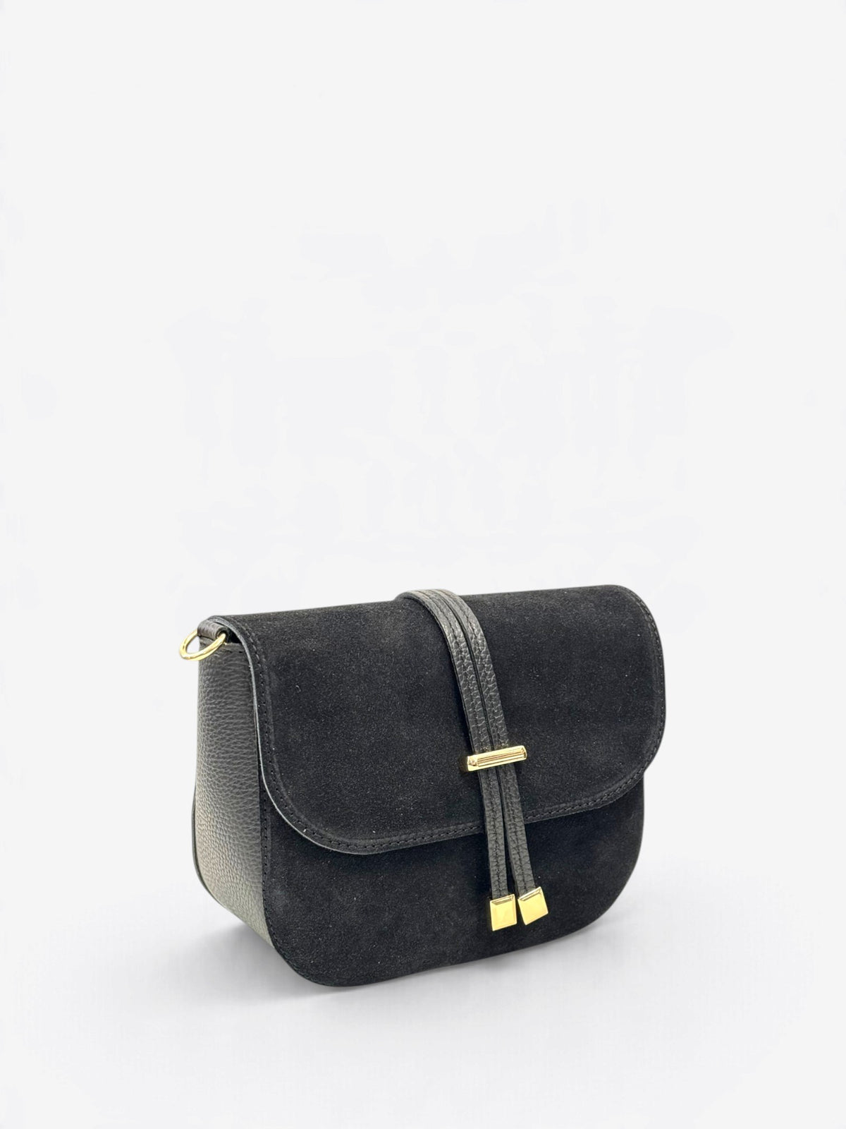 Leather Crossbody Bag 5630 - Black