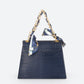 AYLA Leather Top Handle Bag - Blue