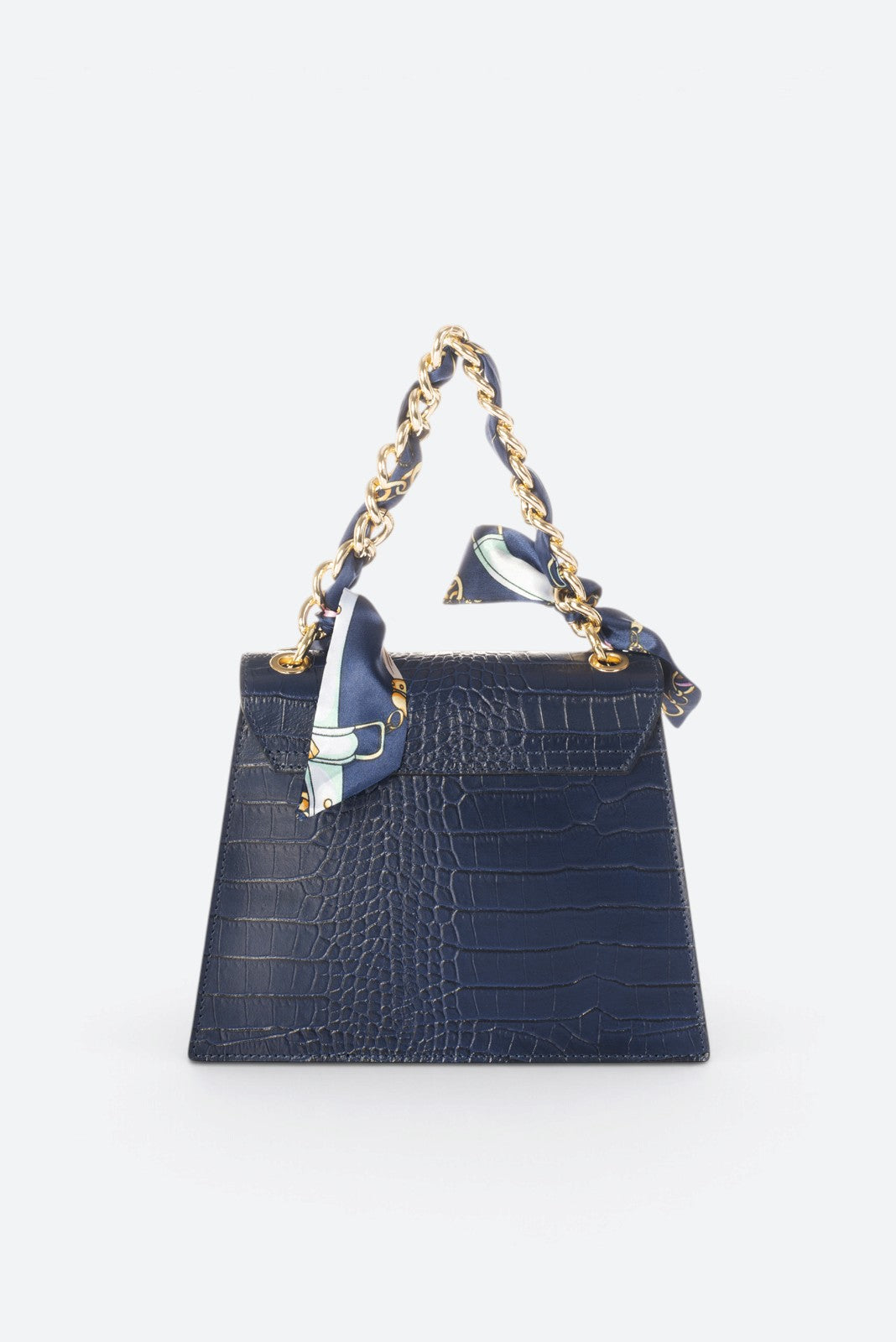 AYLA Leather Top Handle Bag - Blue