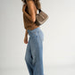 SOLANGE Leather Top Handle Bag - Taupe