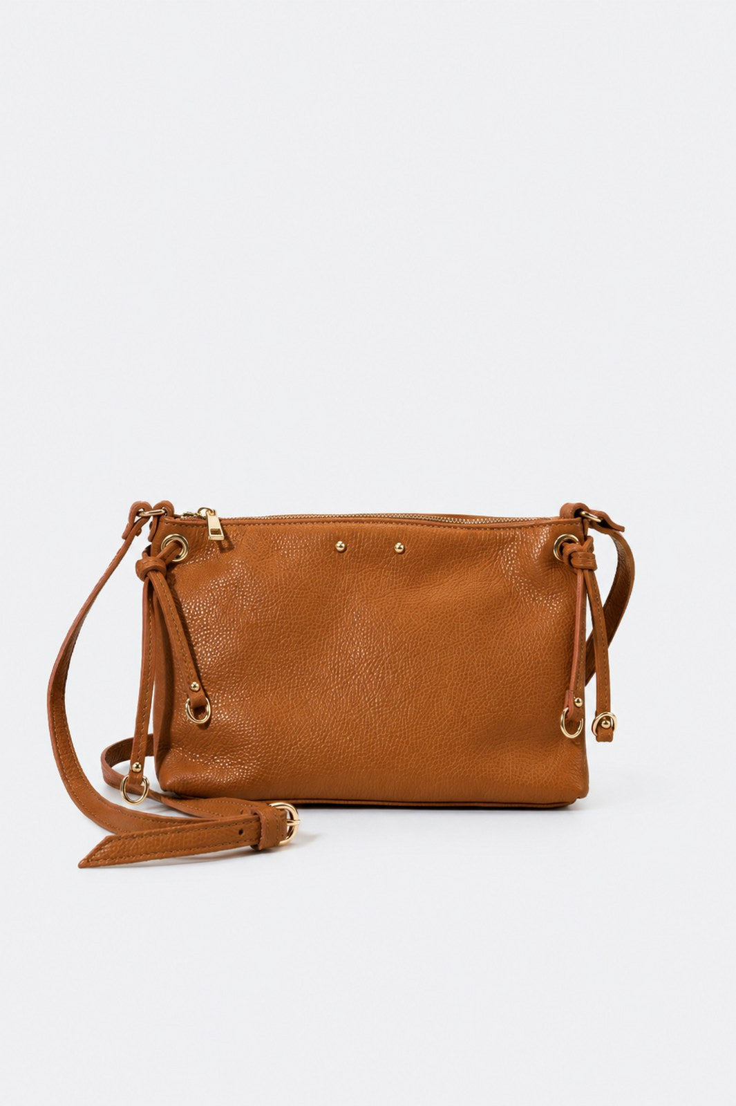 CASIA Leather Crossbody Bag - Cuoio