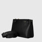 CAMILLE Leather Top Handle Bag - Black
