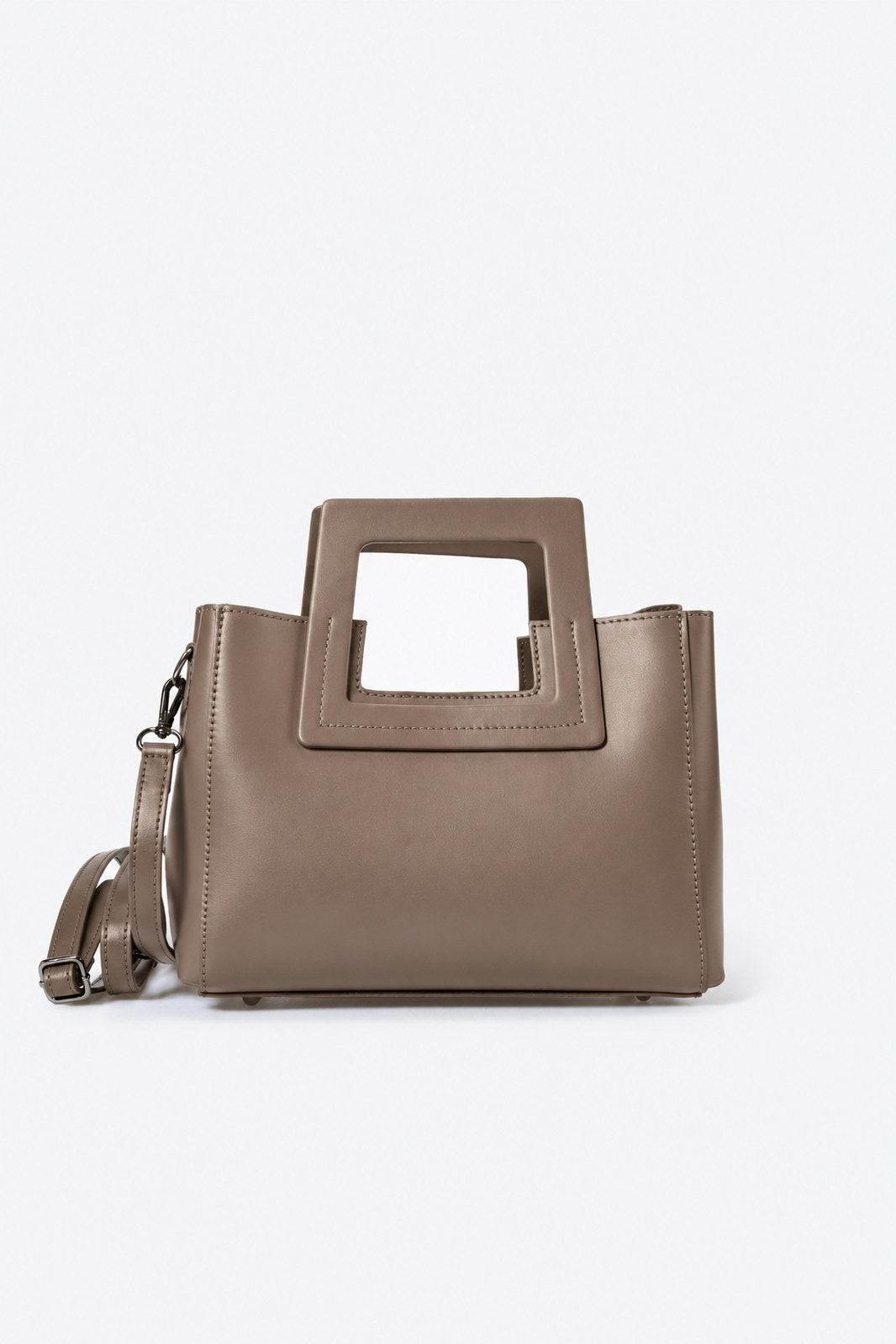 ANTHEA Leather Top Handle Bag - Fango