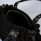 GWENDA Leather Top Handle Bag - Black
