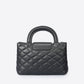 Leather Top Handle Bag 8043 - Black