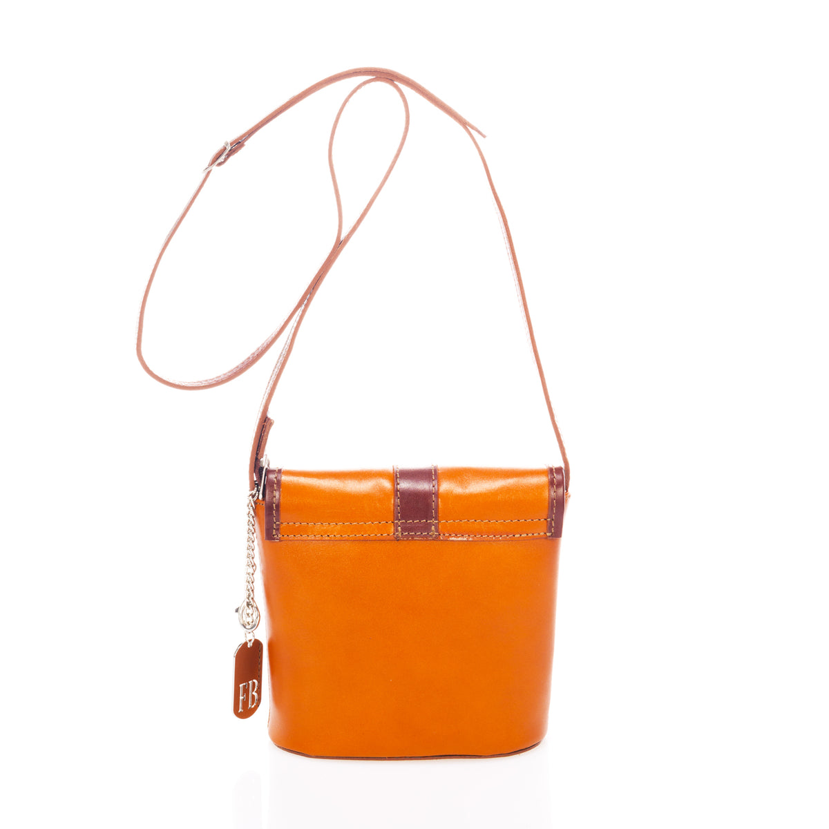 Leather Top Handle Bag 8015 - Cognac