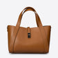 GAIA Leather Top Handle Bag - Cognac