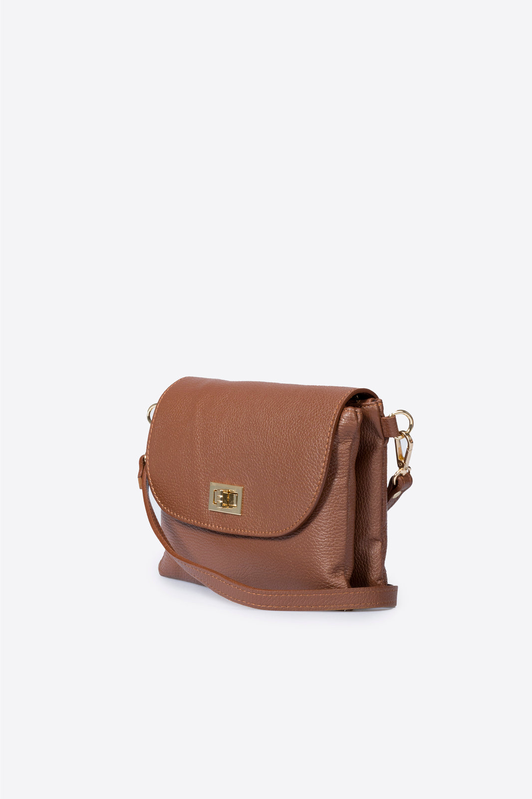 NORAH Leather Crossbody Bag - Brown