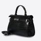 LEA Leather Top Handle Bag - Black