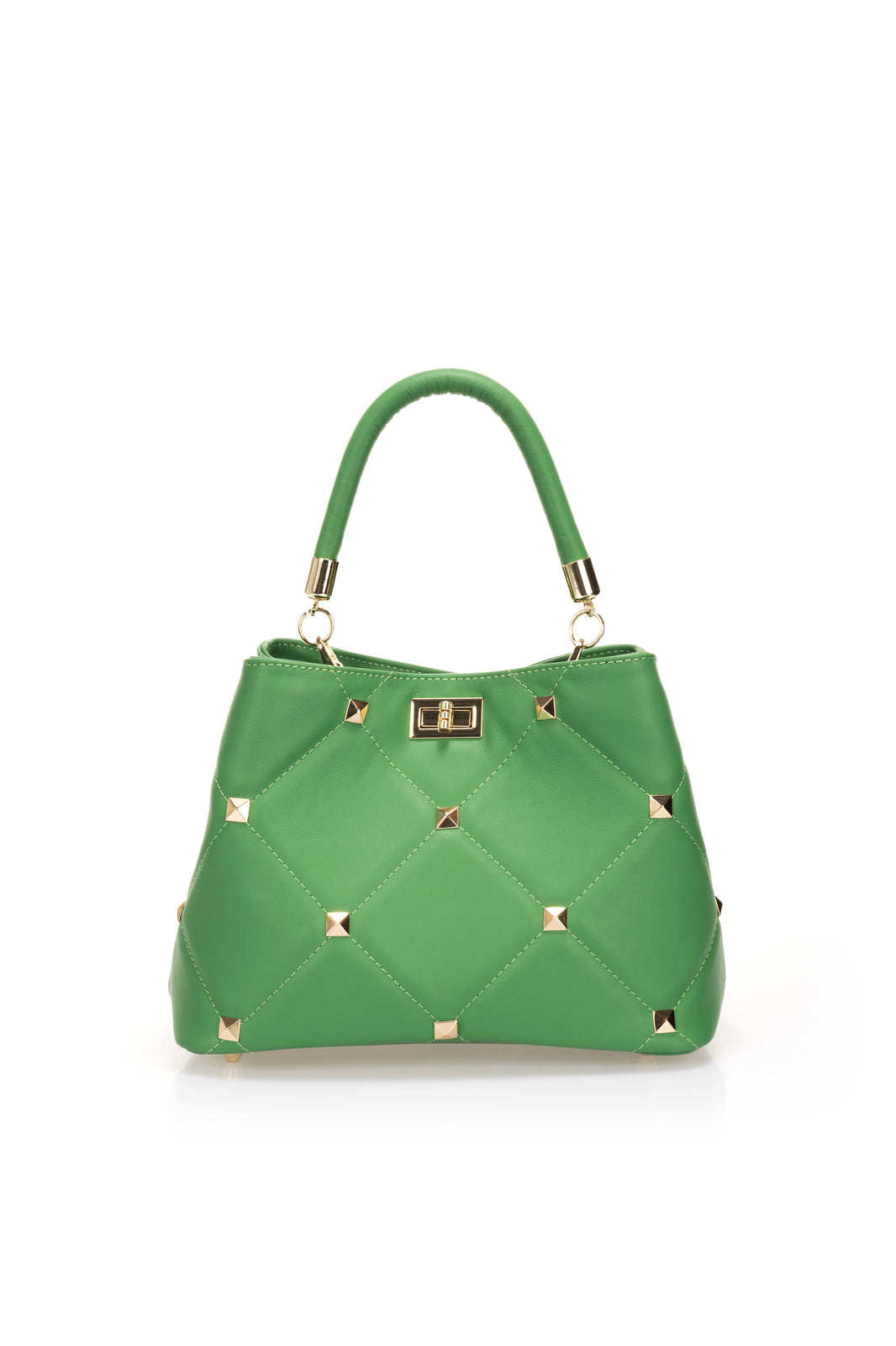Leather Top Handle Bag 1346 - Green