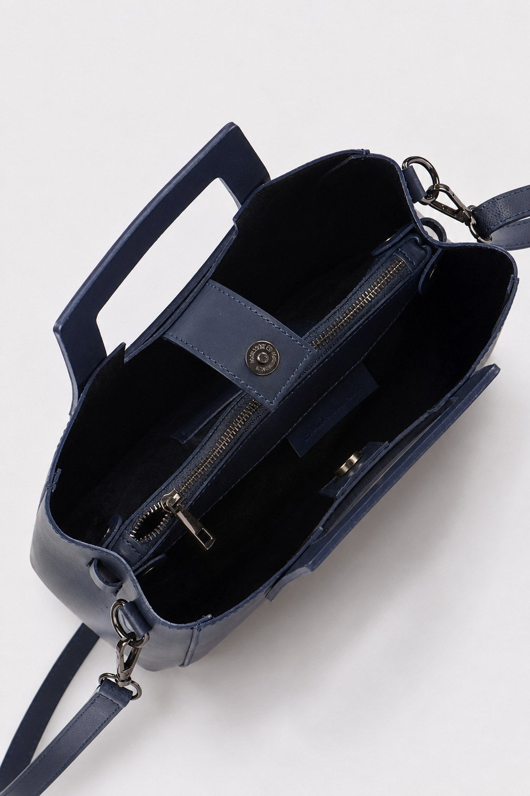 ANTHEA Leather Top Handle Bag - Blue