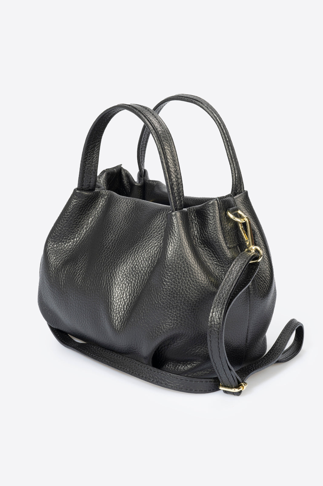 MAYA Leather Top Handle Bag - Nero