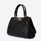 LIDIA Leather Top Handle Bag - Black
